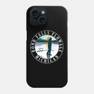 Bond Falls Flowage Ice Fishing Michigan Sunset Phone Case