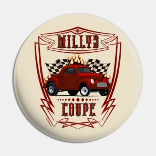 1940 Red Willys Coupe Racer Pin