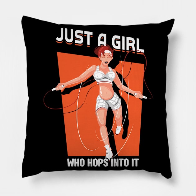 Just A Girl Who Hops Into It - Jump Rope Pillow by Peco-Designs