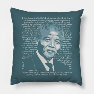 Nelson Mandela Portrait And Quote Pillow