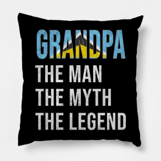 Grand Father St Lucian Grandpa The Man The Myth The Legend - Gift for St Lucian Dad With Roots From  St Lucia Pillow