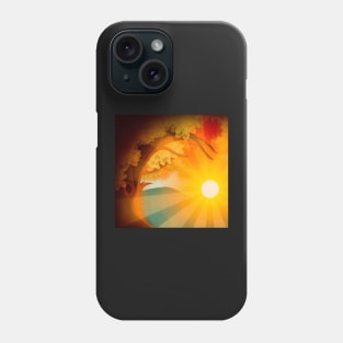 Orange Sunset Behind Tree Phone Case