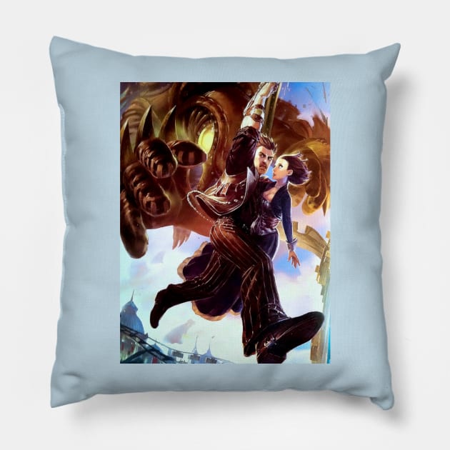 Songbird Grabbing Booker Bioshock Infinite Pillow by gruntcooker