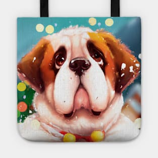 Cute St. Bernard Drawing Tote