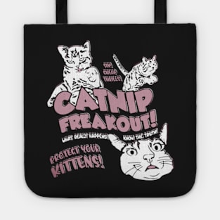 funny vintage Catnip Madness Cute Kitten Funny Cat Pet Humor Tote