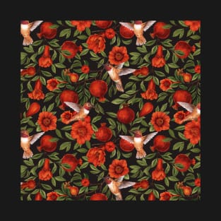 Pomegranates and hummingbirds T-Shirt