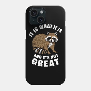 It Is What It Is And It's Not Great, Raccoon Phone Case