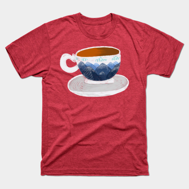 Discover Mountains cup of coffee - Coffee Cup - T-Shirt