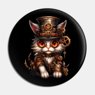 Cat Halloween Steampunk for Cat Lover Pin