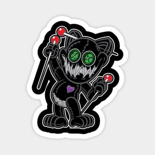 VooDoo Black Kitty Cat Doll Joker Magnet