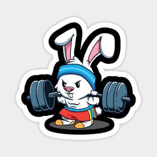 Gym Rabbit Hard Workout Magnet