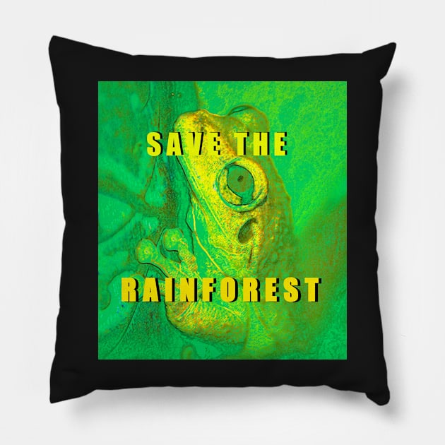 Save the Rainforest frog Pillow by dltphoto