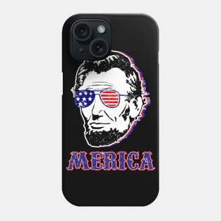 Lincoln Merica 4th of July Abe Lincoln American flag Gifts Phone Case