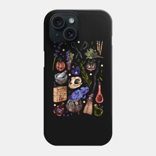 Kitchen Witch Black background Phone Case