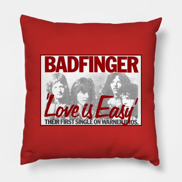 Badfinger (Red) Pillow by Vandalay Industries