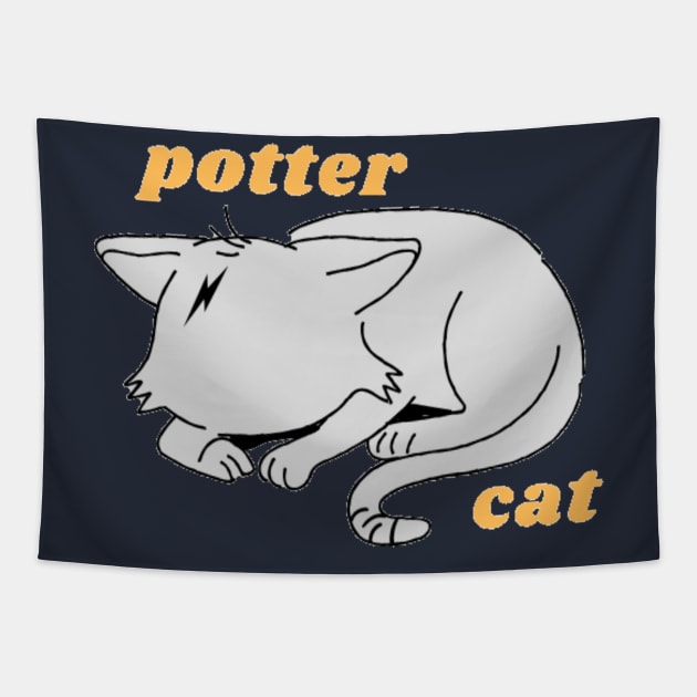 potter cat Tapestry by artby-shikha