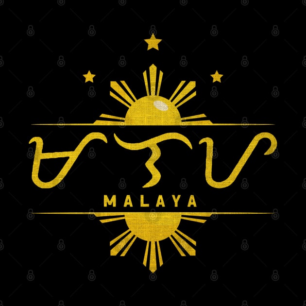 Free Malaya in Filipino Baybayin by Toeffishirts