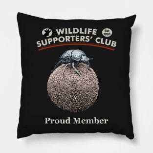 Dung Beetle Atop its Dung Ball for Wildlife Supporters Pillow