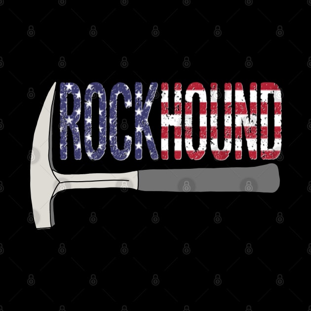 Rockhound Rock Pick Geology Hammer with USA Flag Rockhounding by Laura Rucker