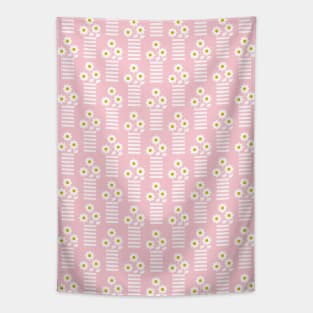 Pretty white abstract flowers pattern design, version three Tapestry