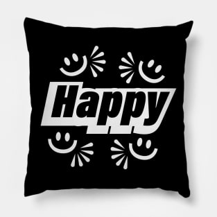 Happy being happy  logo design Pillow