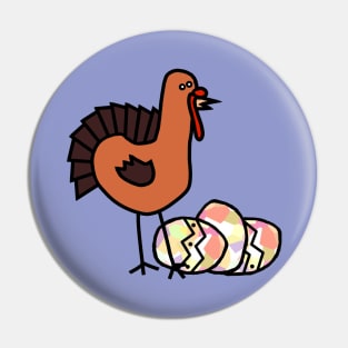 Thanksgiving Turkey with Easter Eggs Pin