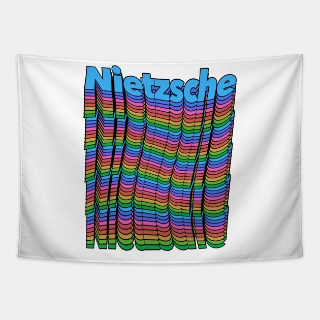 Nietzsche  / Retro Styled Typographic Graphic Design Tapestry by DankFutura