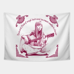 Joni Mitchell // Retro 1970s Style Fan Art Design Tapestry