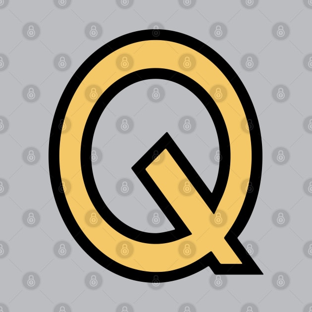 Funky Yellow Letter Q by Thespot