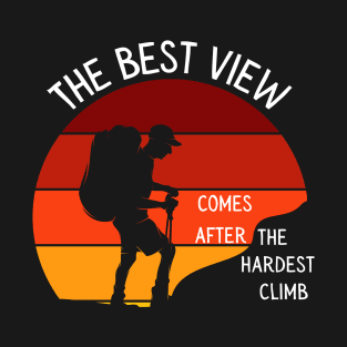 The Best Views Hiking Vintage Retro Mountain T-Shirt