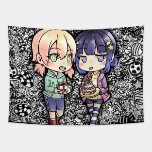 Cute kawaii chibi anime Tapestry