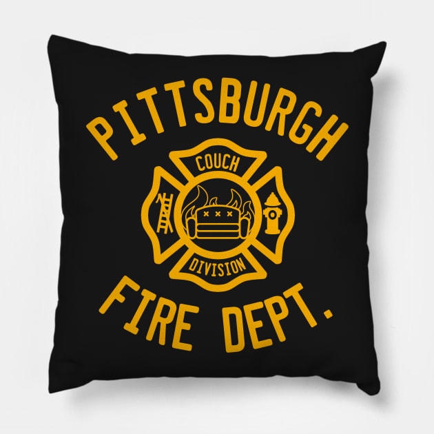 Pittsburgh Fire Department Couch Divison Pillow by AngryMongoAff