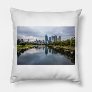 Melbourne from the Swan Street Bridge, Melbourne, Victoria, Australia. Pillow