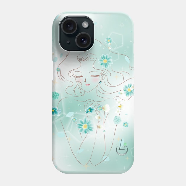 Guardian Michiru Flower Portrait Phone Case by AudreyWagnerArt