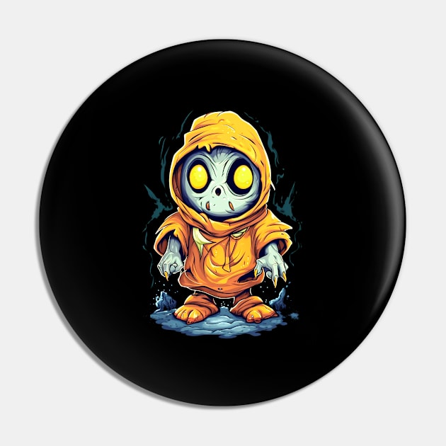 Eerie Halloween Ghoul Art - Spooky Season Delight Pin by Captain Peter Designs