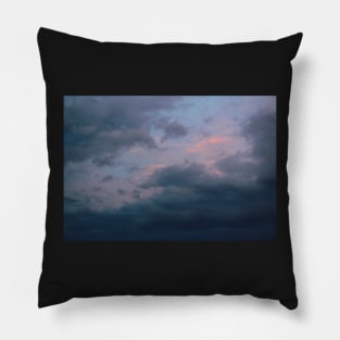 clouds sunset summer evening aesthetic photography blue grey pink purple Pillow