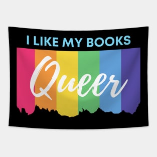 Queer Books Rainbow Pride Tapestry