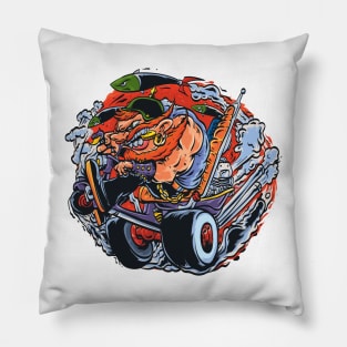 Unleash the Racket: Biker Rider Outlaw Apparel Pillow