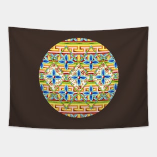 Elizabethan Rainbow Blossoms Tapestry