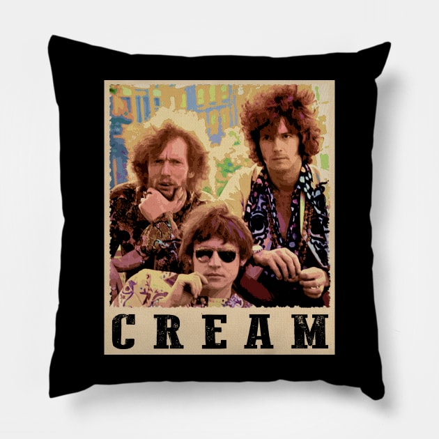 Disraeli Gears Adventure - Rev Up the Nostalgia on a Creams T-Shirt Pillow by Skateboarding Flaming Skeleton