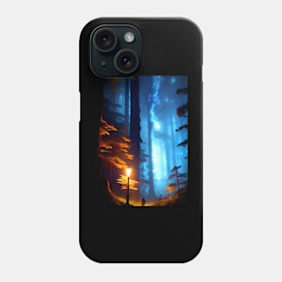 The Night Light In Dark Forest. Phone Case