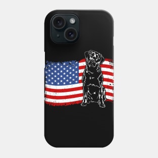 Proud Labrador Lab American Flag patriotic dog Phone Case