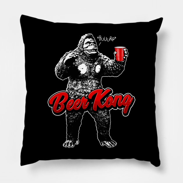 BEER KONG Pillow by KERZILLA