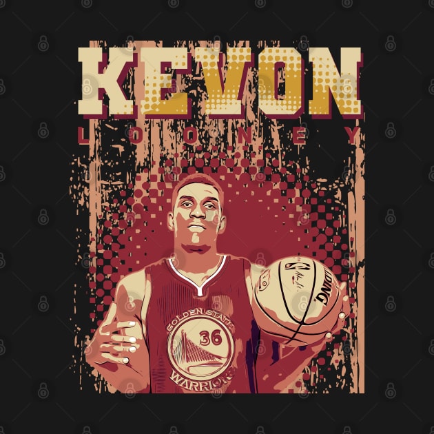 Kevon Looney | Basketball player Brown vintage style by Aloenalone