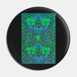 Neon Green Floral Wallpaper Pattern Pin