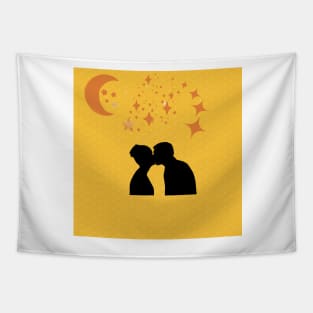 Kisses under the stars and the moon Tapestry