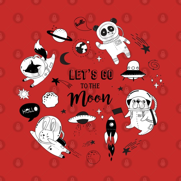 let s go to the moon doodle universe by Mako Design 