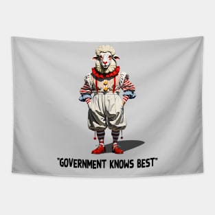 Government Knows Best Sheeple Clown Tapestry
