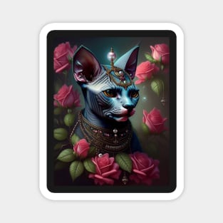 The Sphynx Queen and her Rose Throne Magnet