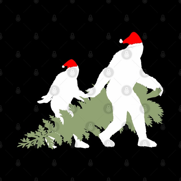 Funny Xmas Bigfoot and Sasquatch T Shirts by DHdesignerPublic